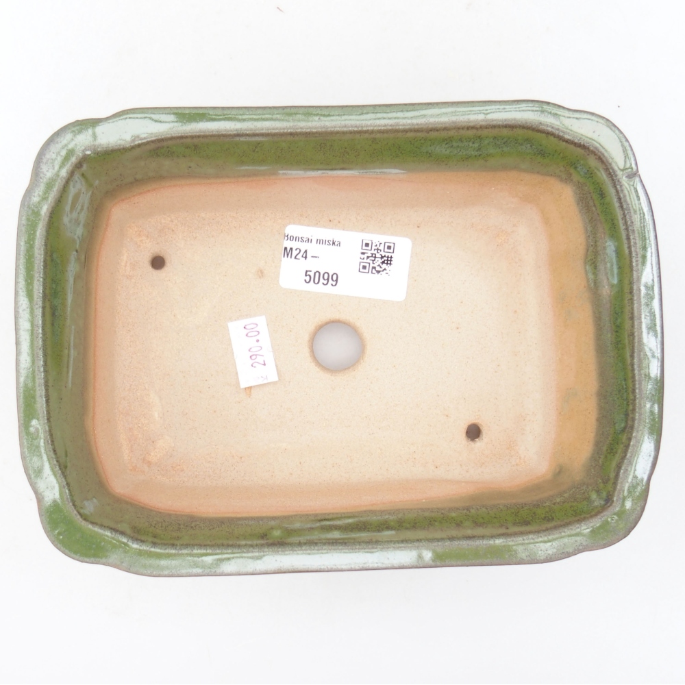 Bonsaischale aus Keramik 17,5 x 12,5 x 6 cm, grün