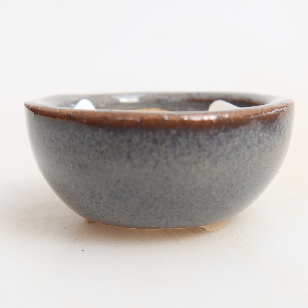 Keramik-Bonsai-Schale, 4 x 4 x 2 cm, Farbe: grau
