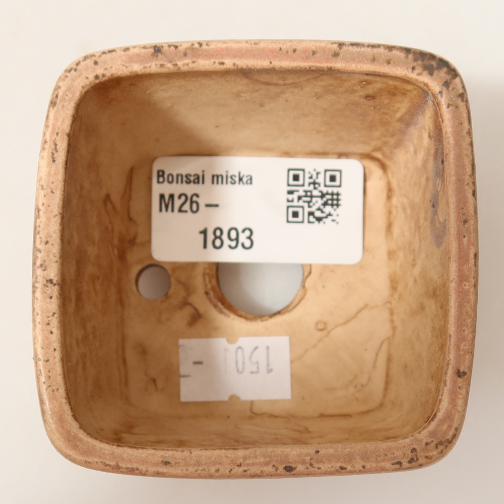 Keramik-Bonsai-Schale, 6,5 × 6,5 × 4,5 cm, Farbe: Rosa