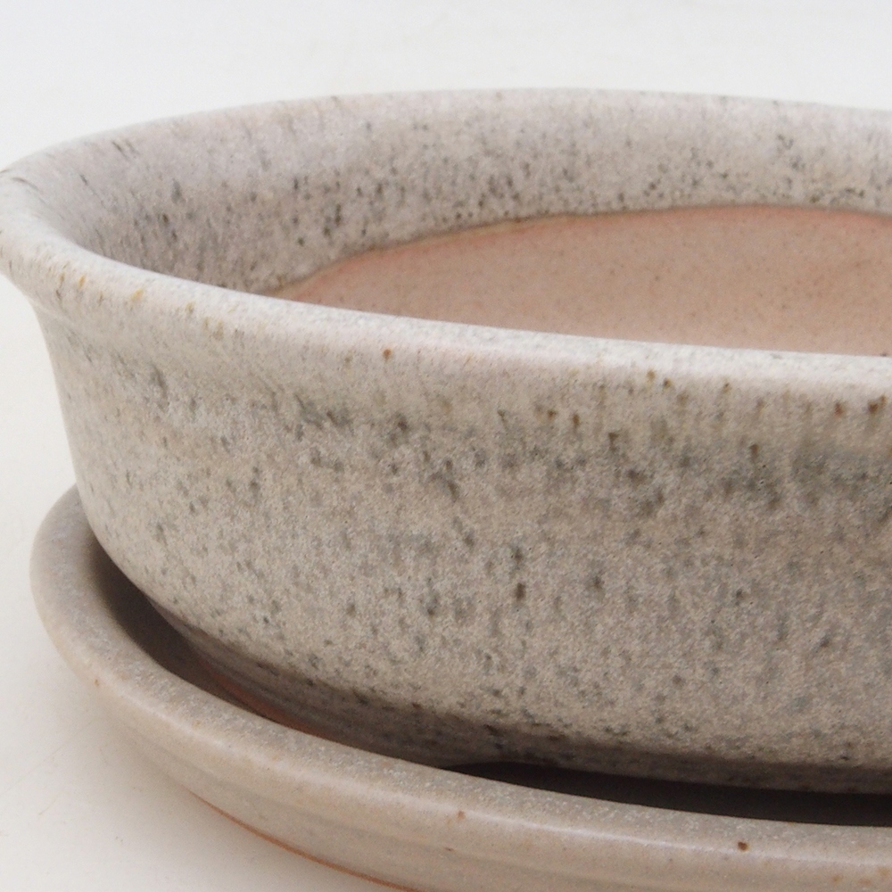 Bonsaischale + Untertasse H04 - beige