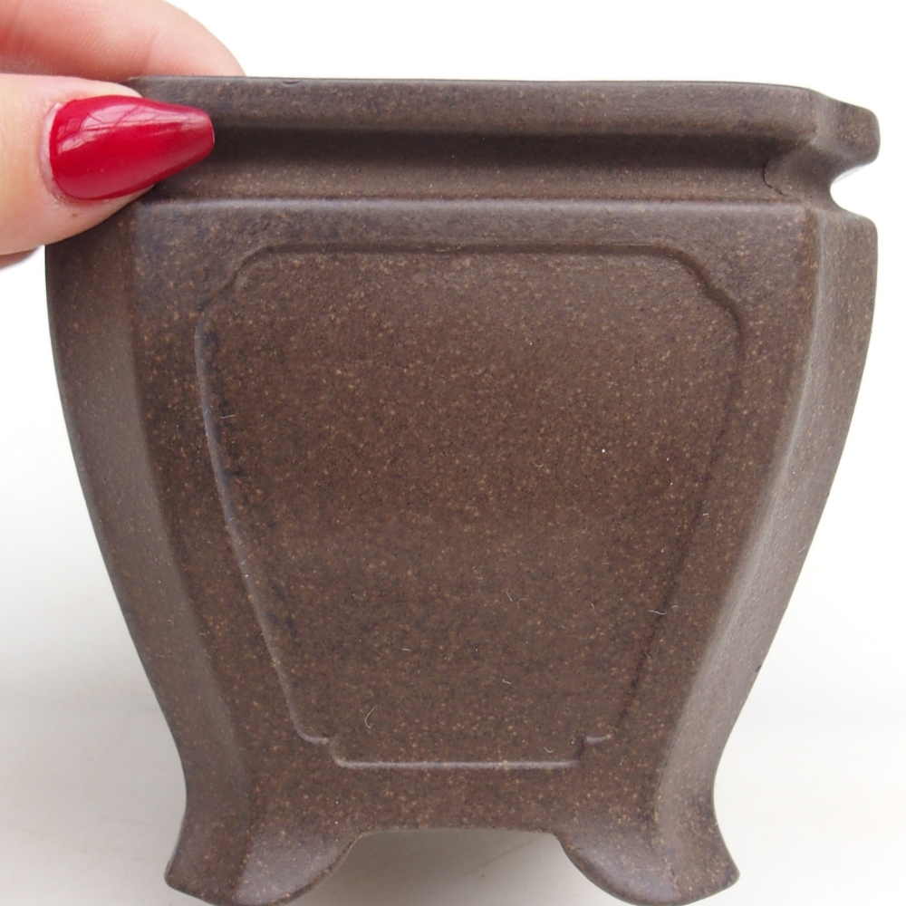 Bonsaischale aus Keramik 10 x 10 x 9,5 cm, Farbe bräunlich ocker