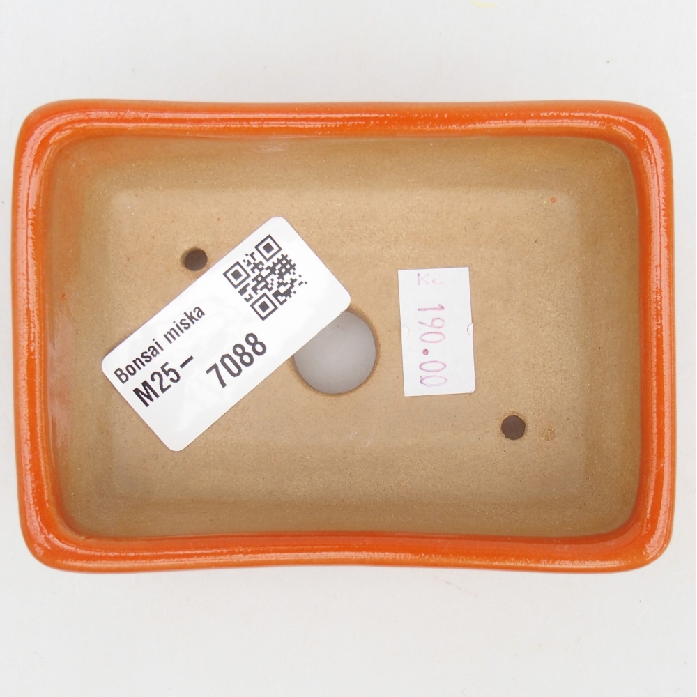 Bonsaischale aus Keramik 10 x 7 x 3 cm, orange