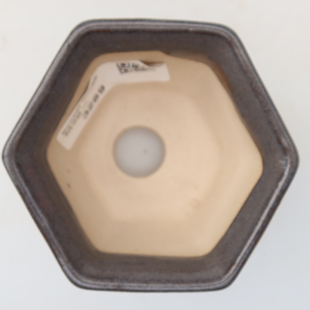 Keramik-Bonsai-Schale, 7 × 6,5 × 5 cm, Farbe: grau