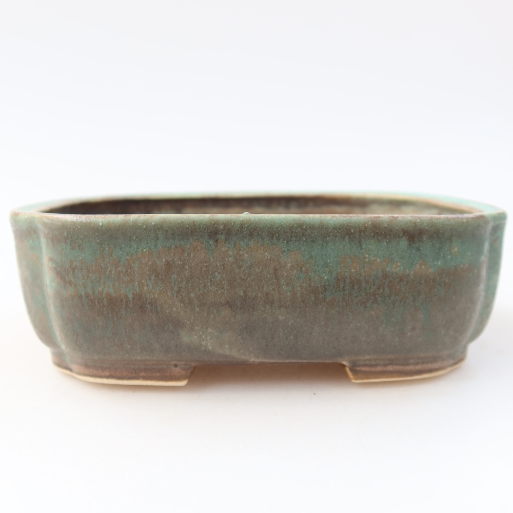 Keramik-Bonsai-Schale 13,5 x 12 x 4 cm, Farbe: grün