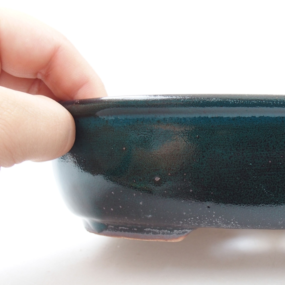 Bonsaischale aus Keramik 15,5 x 12 x 6 cm, Farbe blau