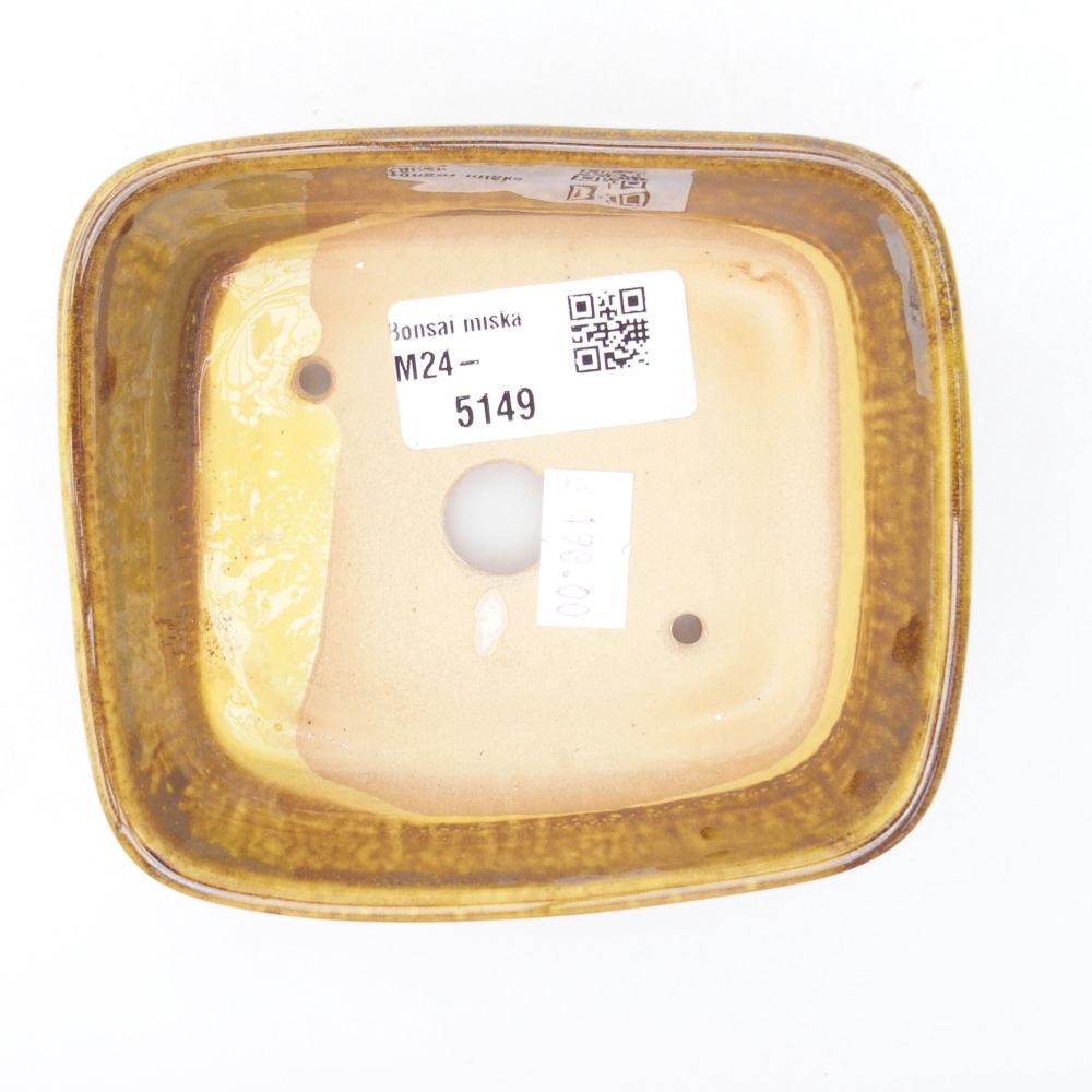 Bonsaischale aus Keramik 11 x 9,5 x 4,5 cm, gelb