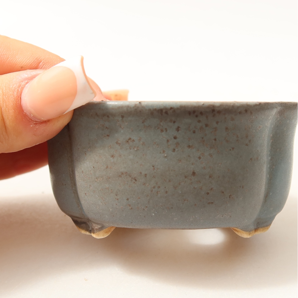 Keramik-Bonsai-Schale 8 x 7,5 x 3,5 cm, Farbe: Blau