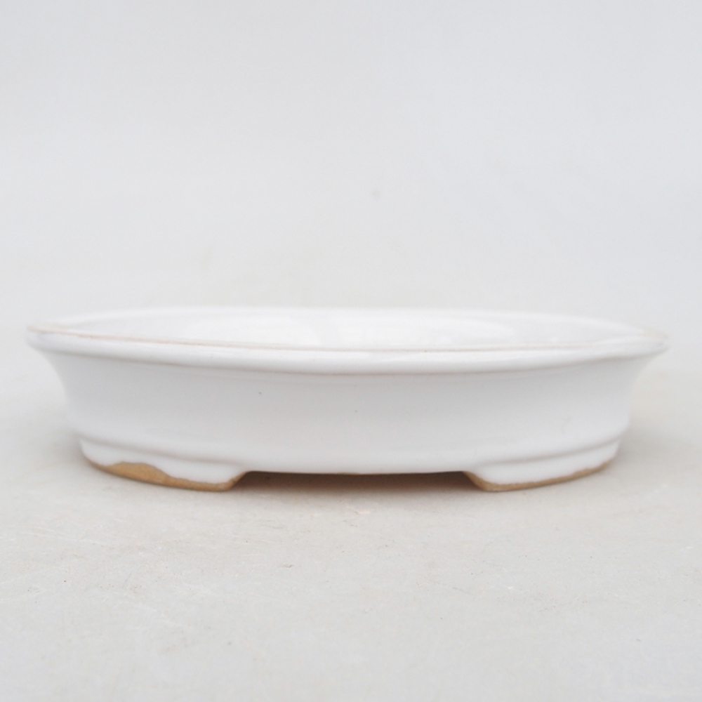 Bonsaischale aus Keramik 13 x 11 x 2,5 cm, Farbe weiß