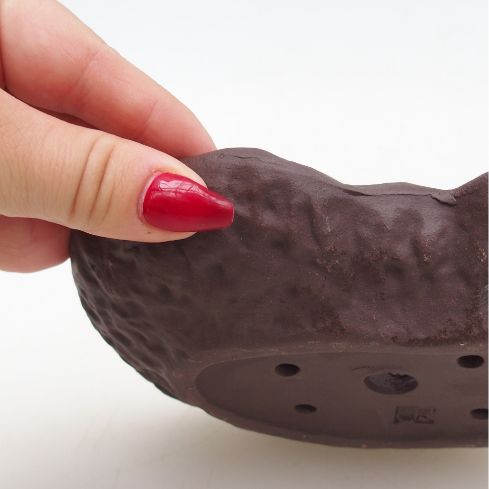 Keramikschale 17 x 12 x 3 cm , Farbe braun