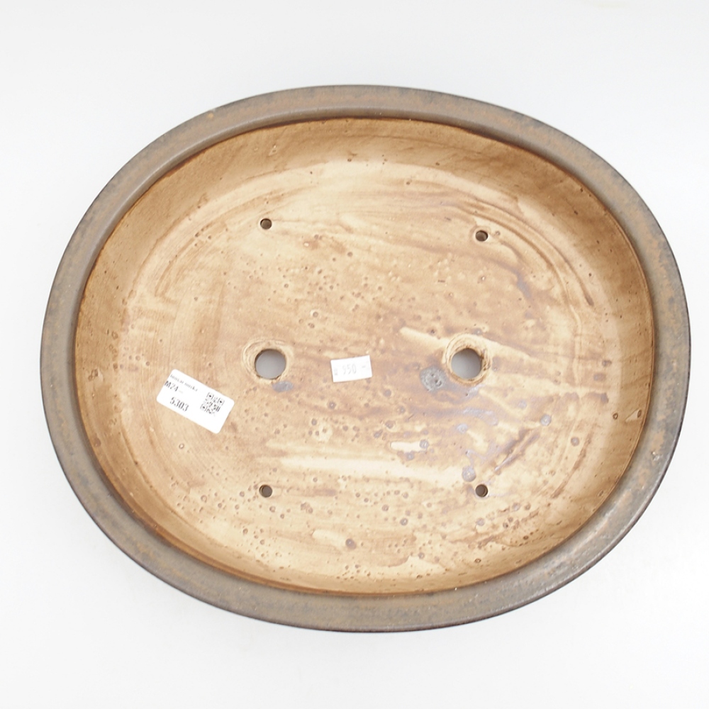 Bonsaischale aus Keramik 32,5 x 28,5 x 7,5 cm, braun