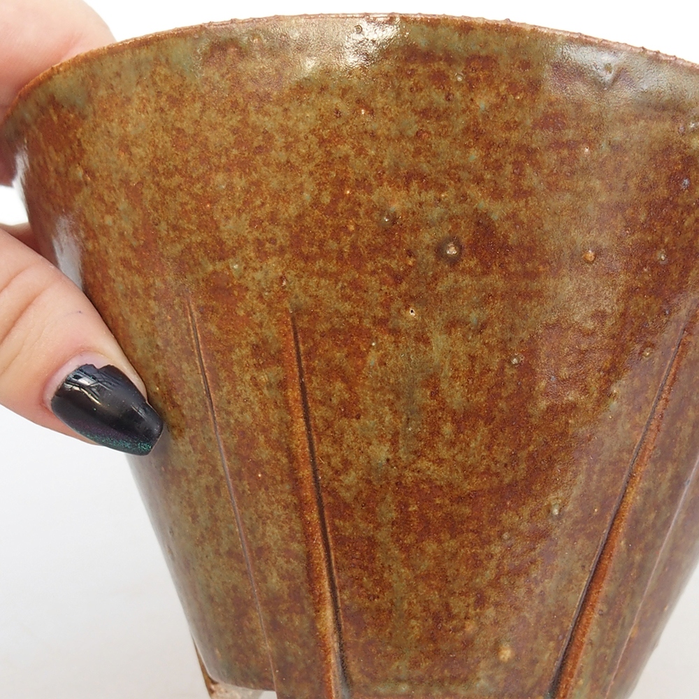 Bonsaischale aus Keramik 15 x 15 x 9 cm, braun