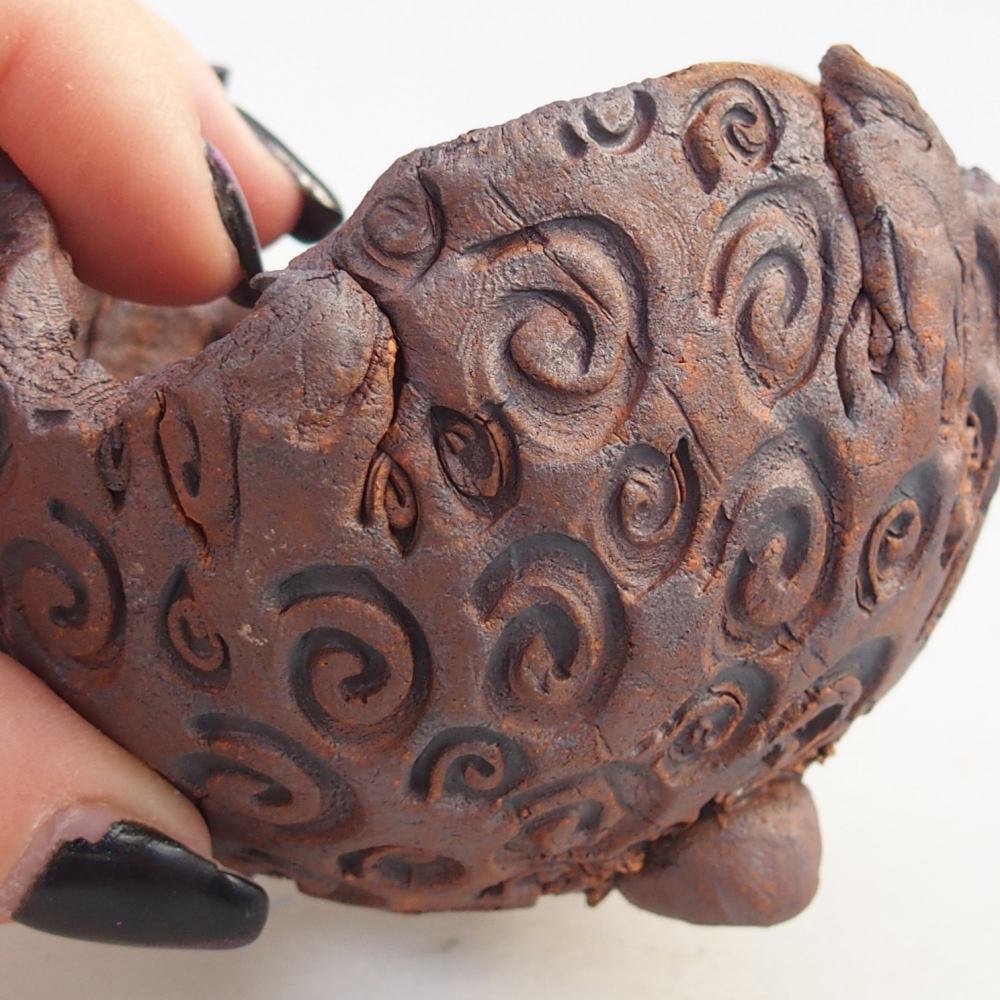 Keramikschale 8 x 7,5 x 7 cm , Farbe braun