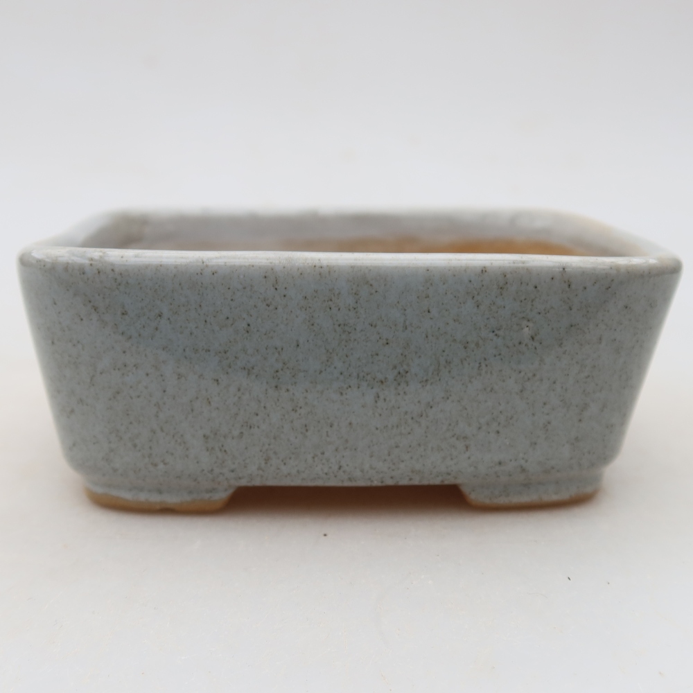 Bonsaischale aus Keramik 10,5 x 8,5 x 4 cm, grau