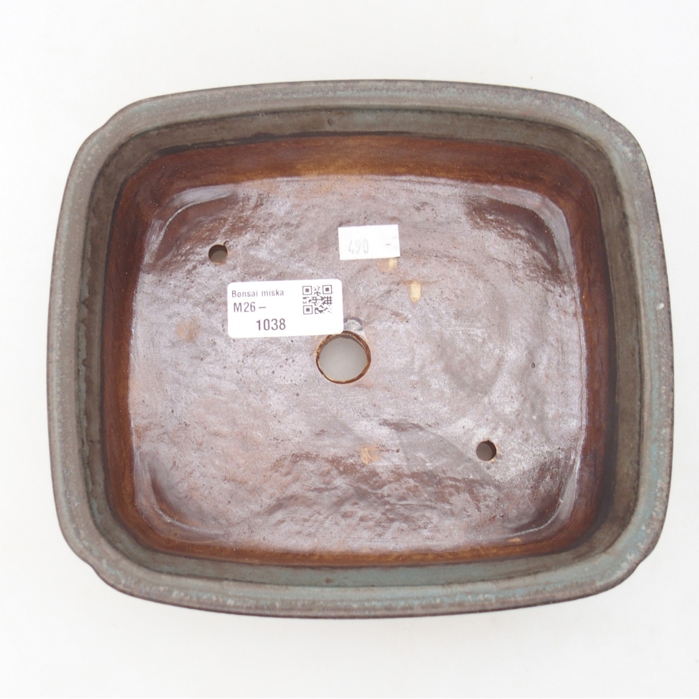 Bonsaischale aus Keramik 19 x 17 x 6 cm, Farbe blau