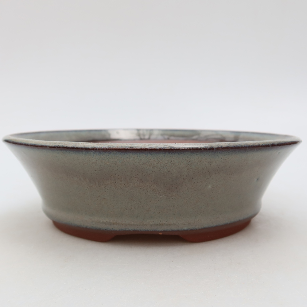 Bonsaischale aus Keramik 17,5 x 17,5 x 5 cm, grau