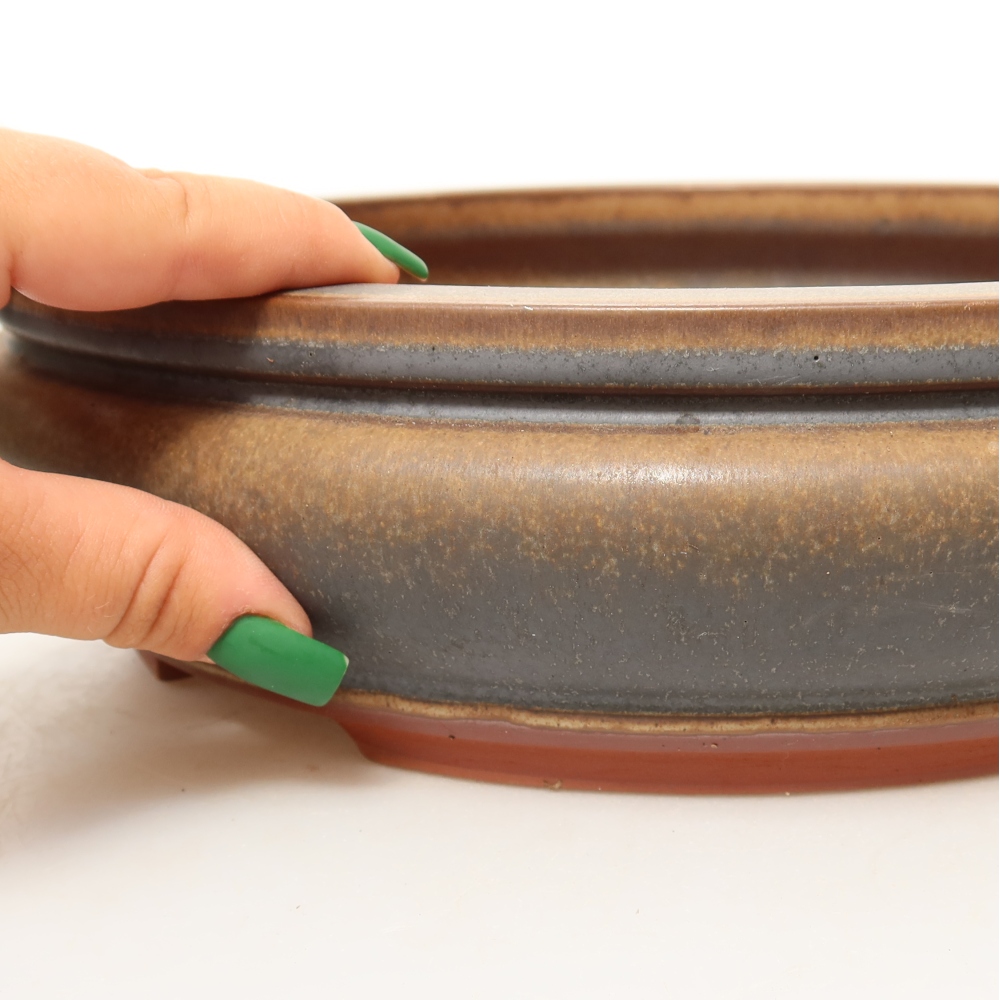 Keramikschale  27 x 27 x 7,5 cm, Farbe: braun