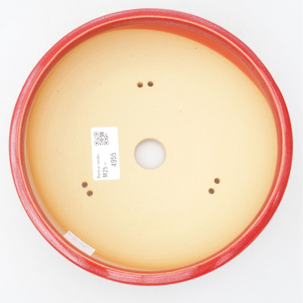 Bonsaischale aus Keramik 19 x 19 x 5,5 cm, Farbe rot