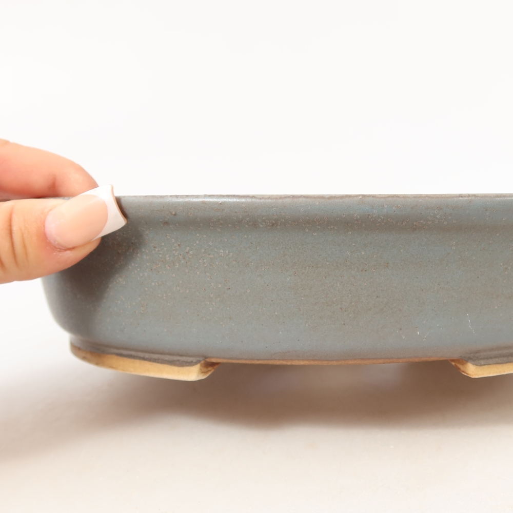 Bonsaischale aus Keramik 21 x 19 x 5 cm, Farbe blau