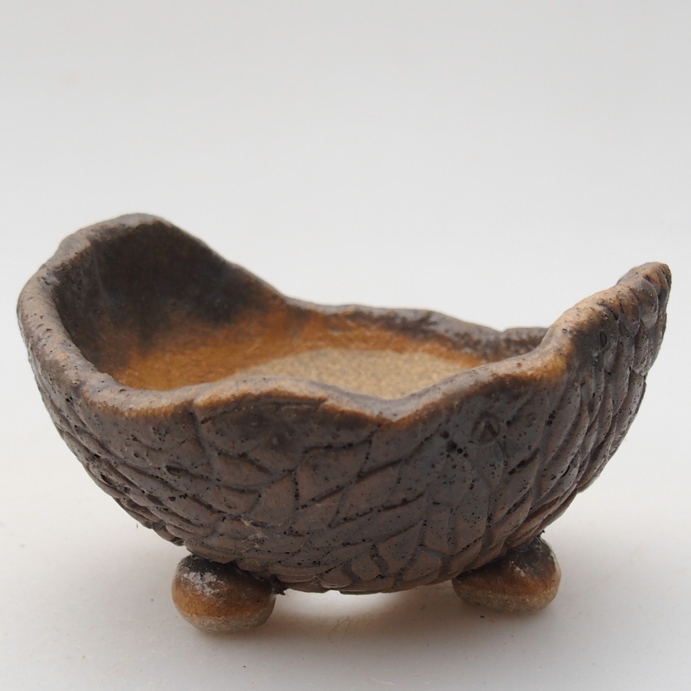 Keramische Schale 8,5 x 8,5 x 7 cm , Farbe braun