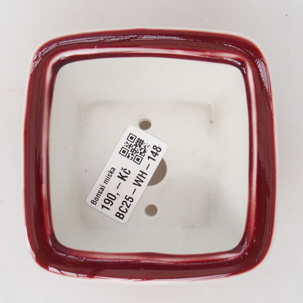 Bonsaischale aus Keramik 9,5 x 9,5 x 5 cm, Farbe rot
