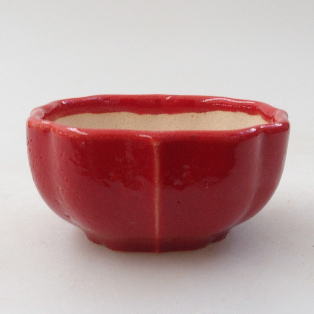 Mini-Bonsaischale 6 x 5,5 x 2,5 cm, Farbe rot