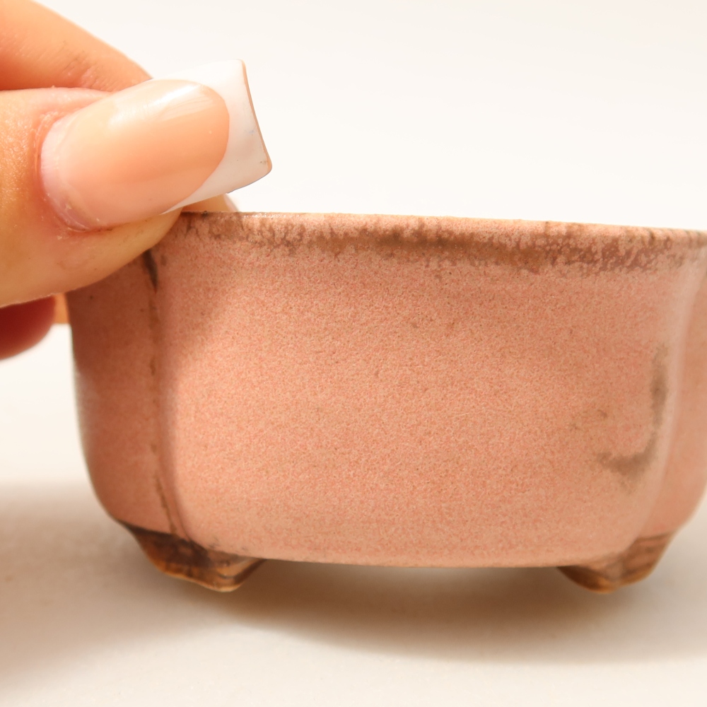 Bonsaischale aus Keramik 8 x 7,5 x 3,5 cm, rosa