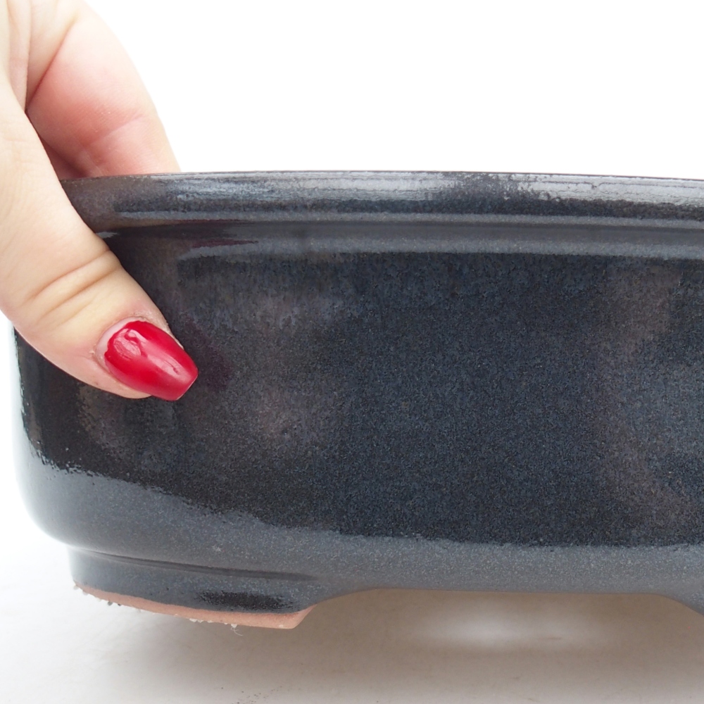 Bonsaischale aus Keramik 26 x 22 x 8 cm, grau