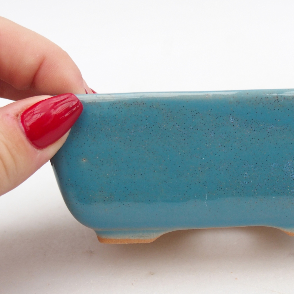 Bonsaischale aus Keramik 10,5 x 7,5 x 4,5 cm, Farbe blau