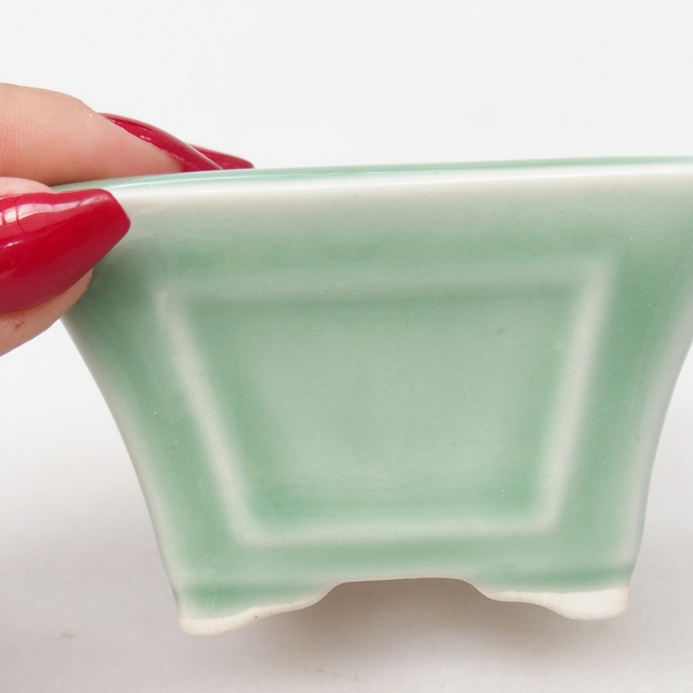 Bonsaischale aus Keramik 8,5 x 8,5 x 5 cm, grün