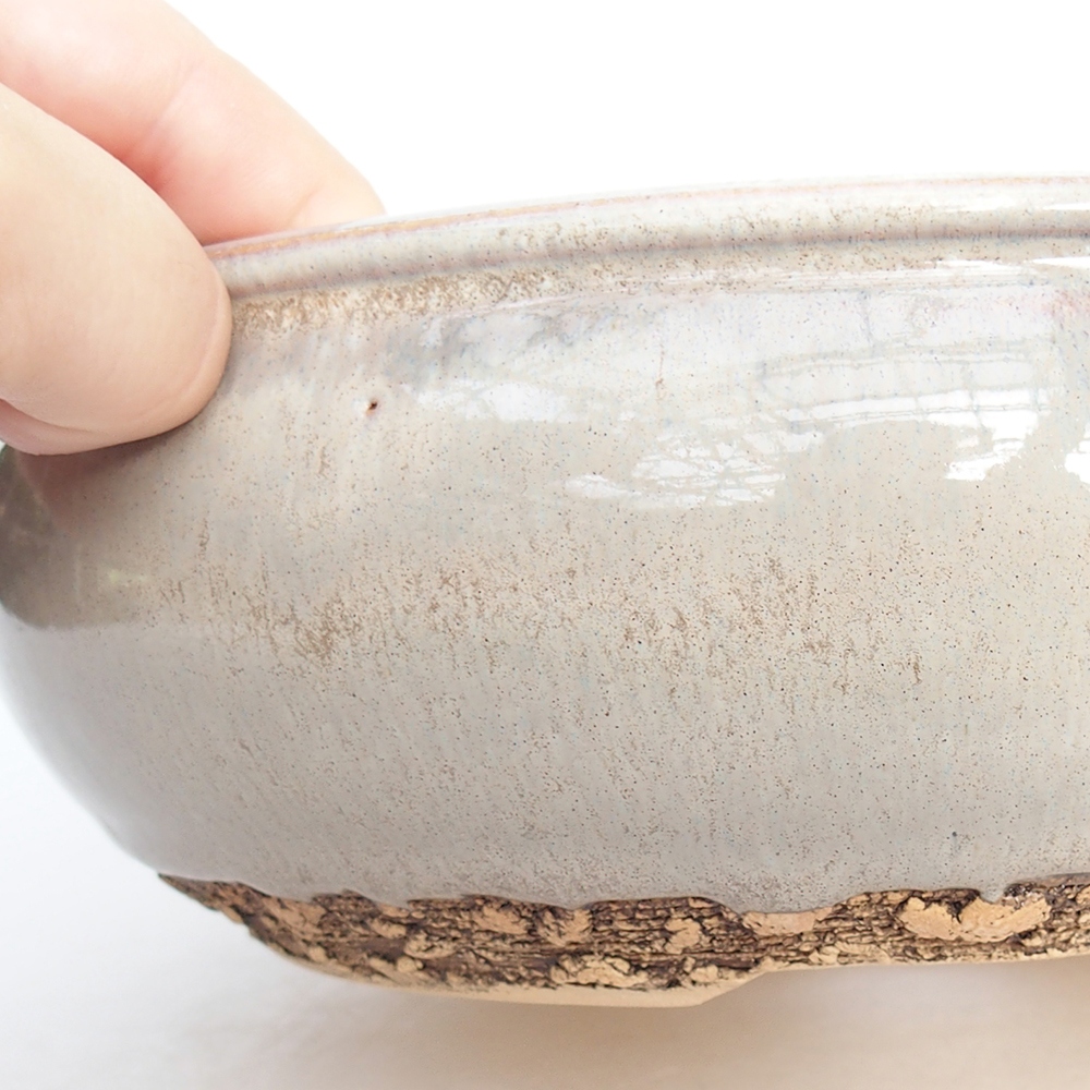 Bonsaischale aus Keramik 20,5 x 20,5 x 7 cm, grau