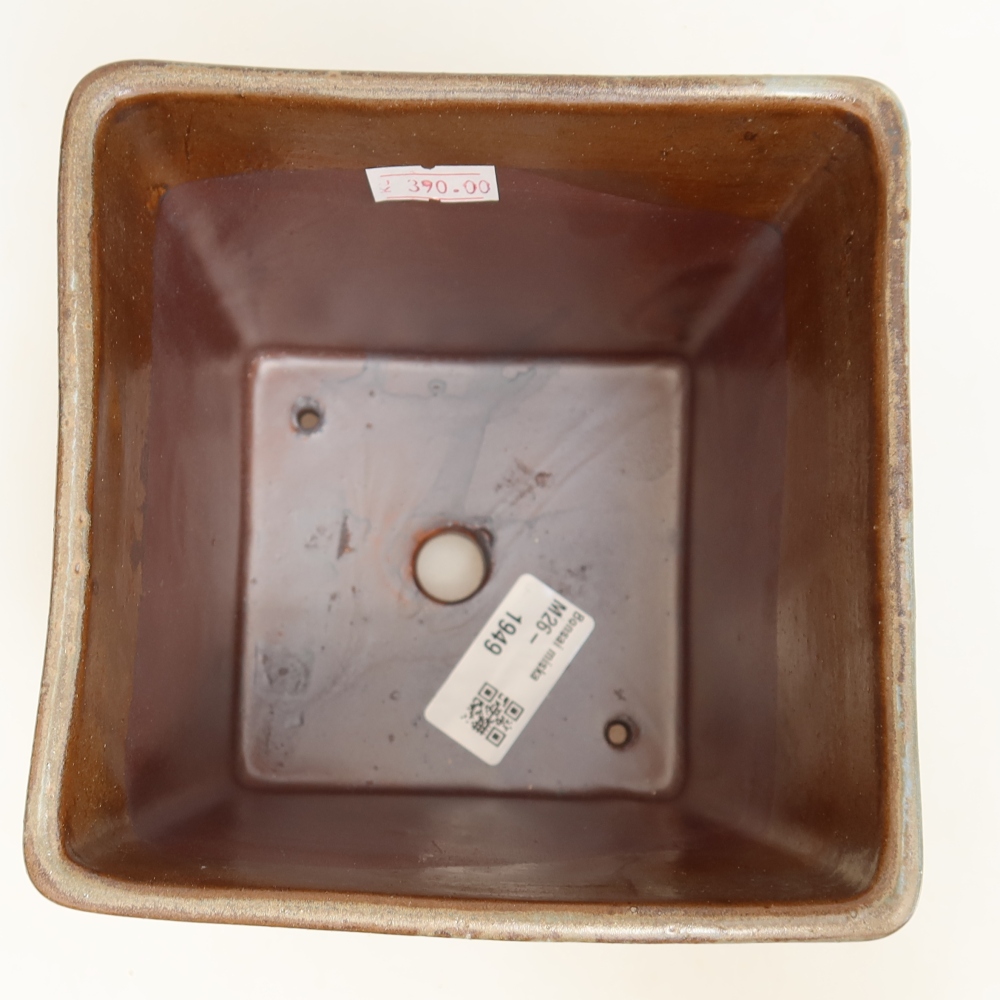 Bonsaischale aus Keramik 13 x 13 x 13,5 cm, braun
