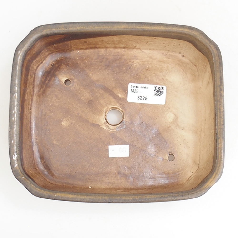 Bonsaischale aus Keramik 21 x 18 x 6 cm, braun