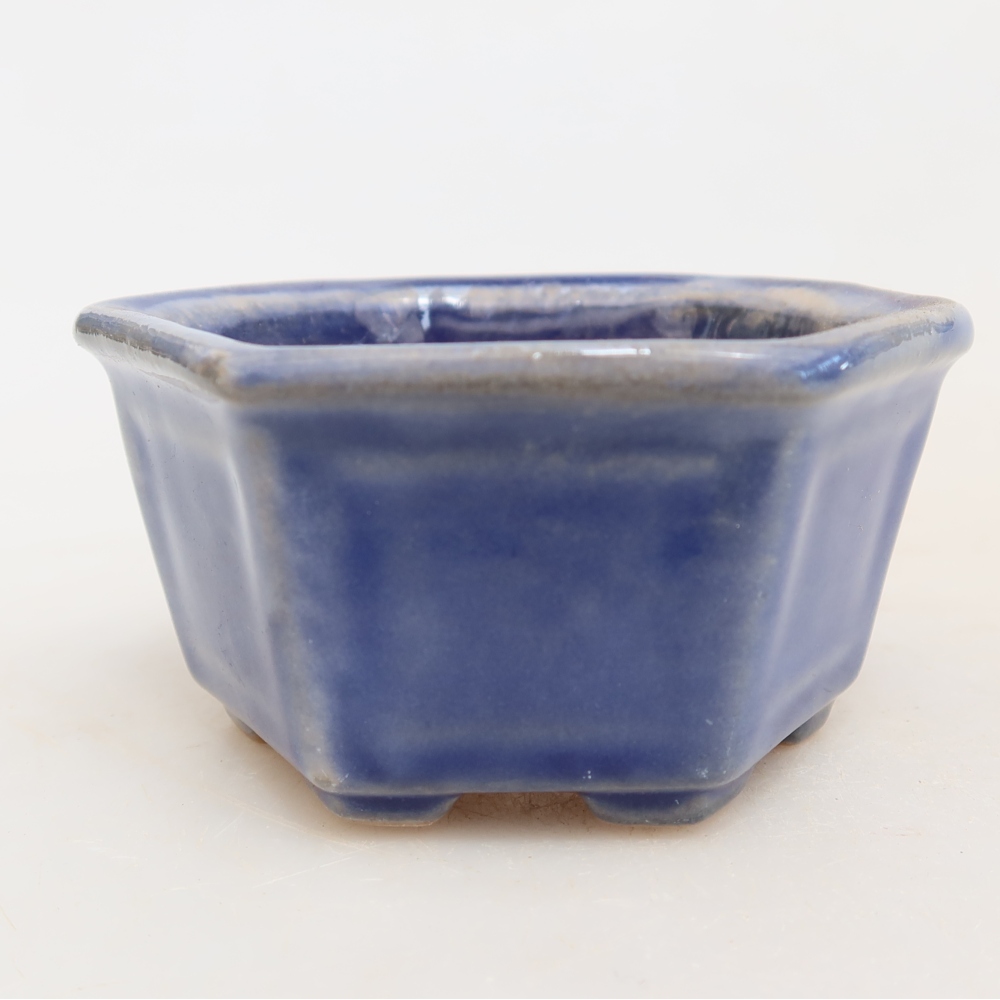 Bonsaischale aus Keramik 7,5 x 7 x 4 cm, Farbe blau