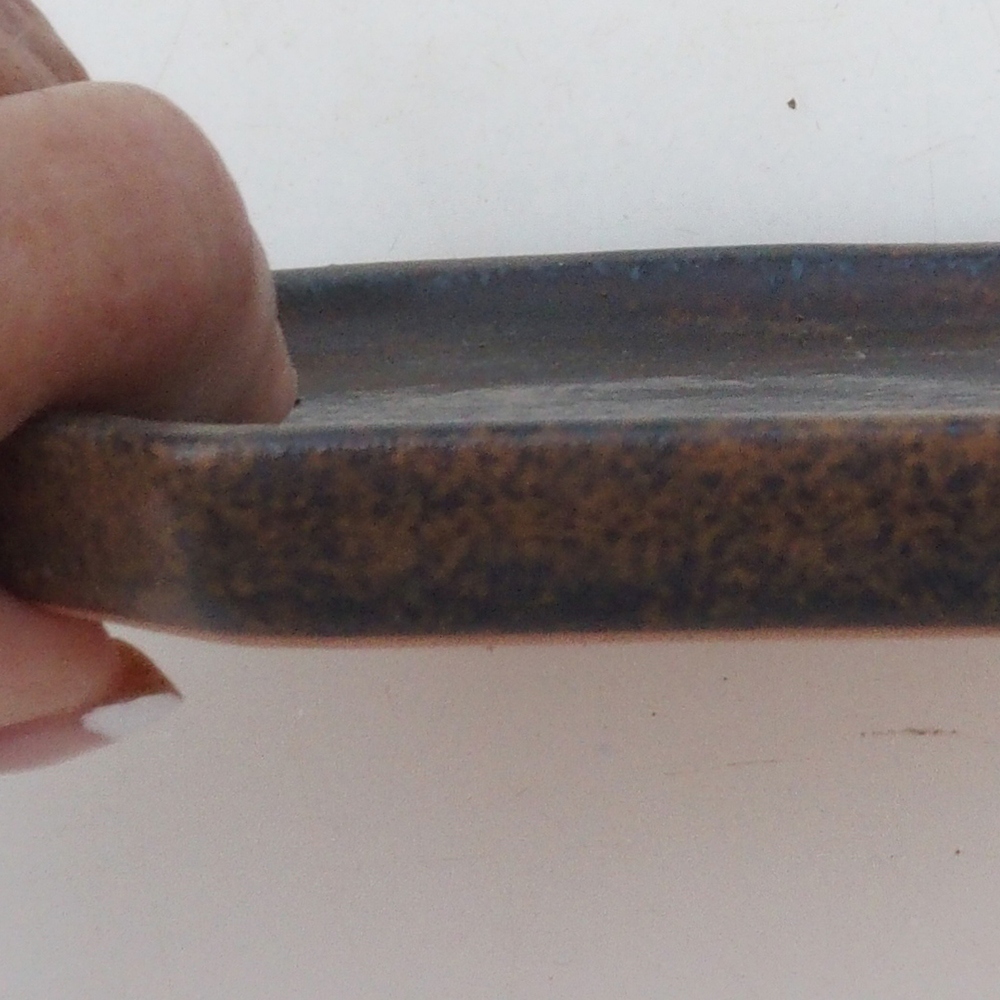 Keramikschale H13 -12 x 12 x 1 cm - braun