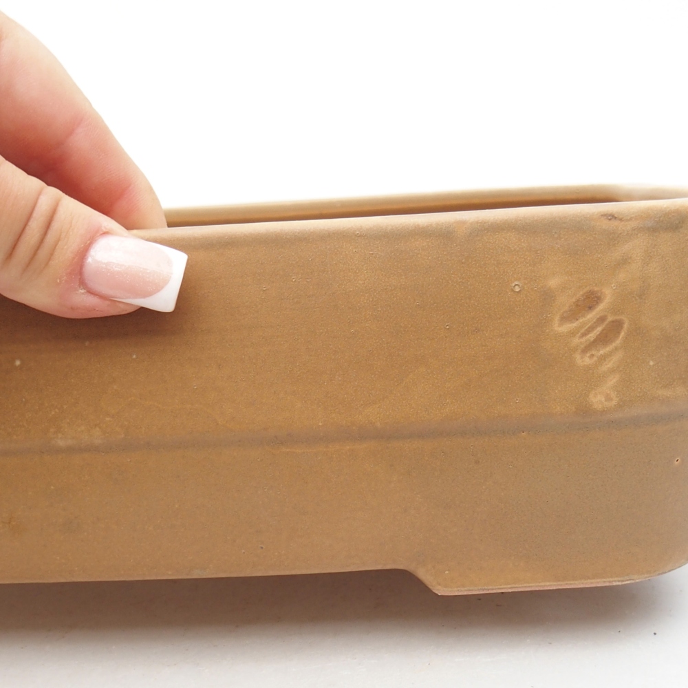 Bonsaischale aus Keramik 27,5 x 20,5 x 7,5 cm, Farbe beige