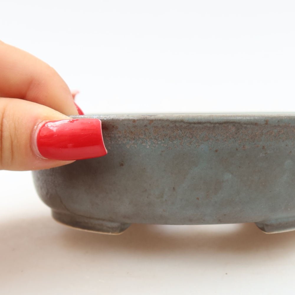Keramik-Bonsai-Schale, 12,5 × 11,5 × 3,5 cm, Farbe: Blau