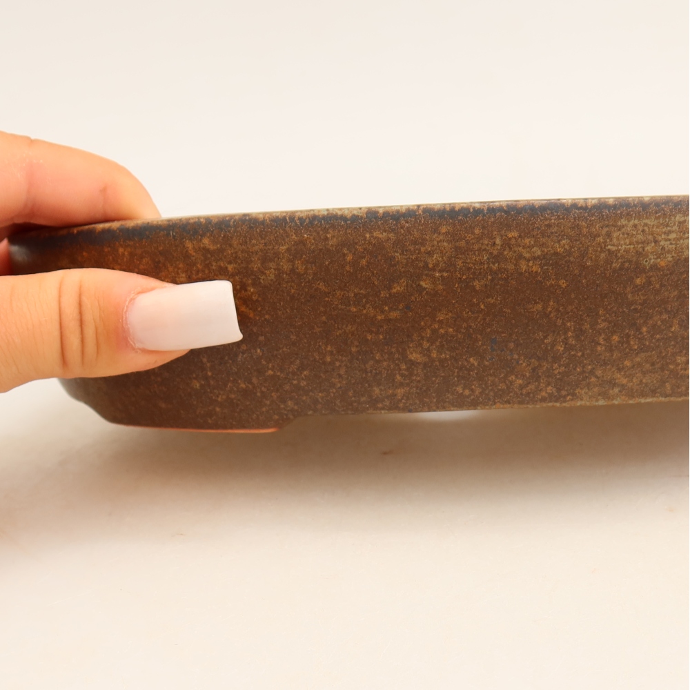 Bonsaischale aus Keramik 22 x 17 x 4 cm, braun
