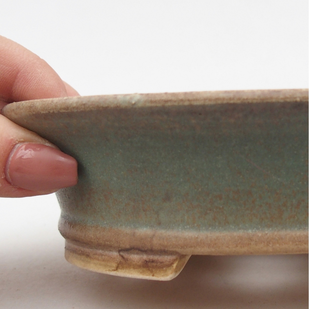 Bonsaischale aus Keramik 14,5 x 12,5 x 4 cm, grün