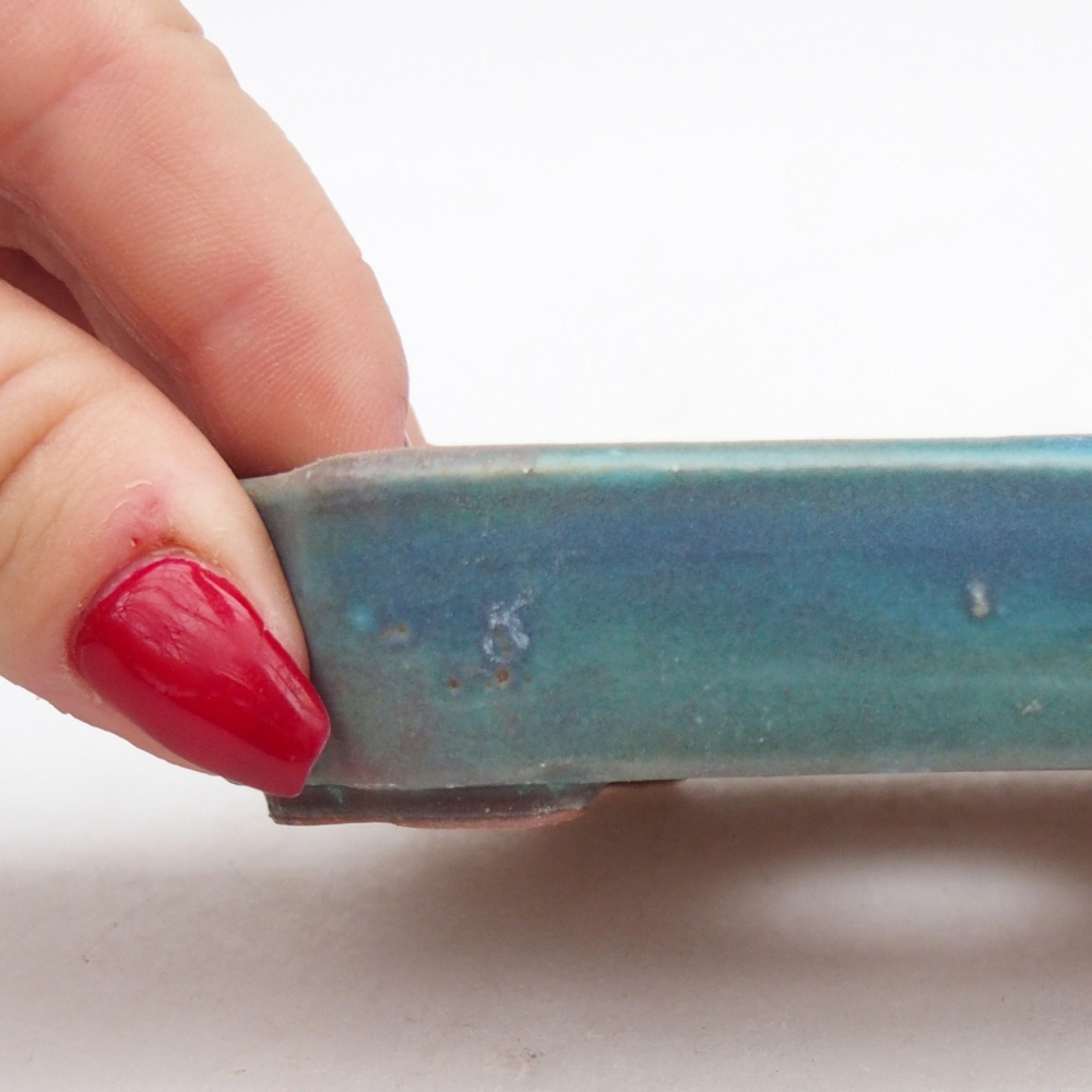 Bonsaischale aus Keramik 10 x 8,5 x 2 cm, Farbe blau