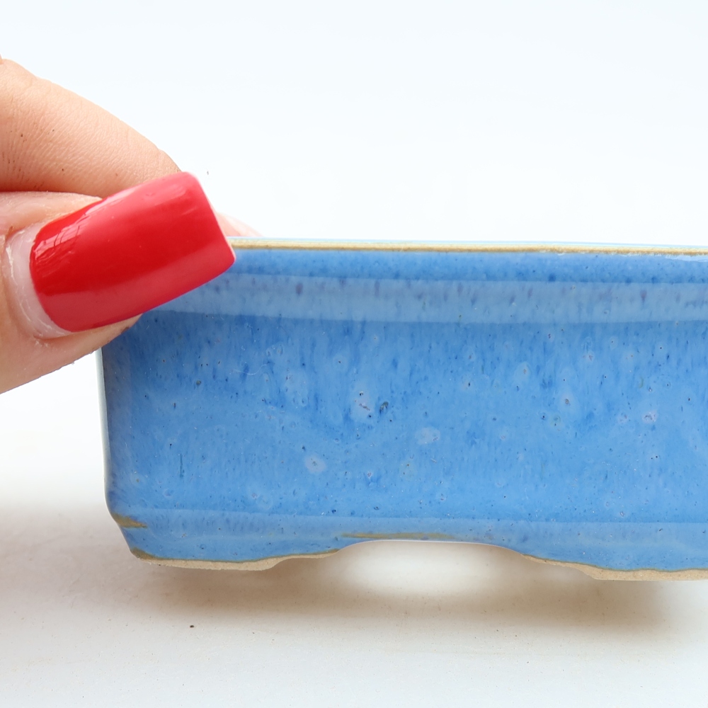 Keramik-Bonsai-Schale 8 × 6,5 × 3,5 cm, Farbe: Blau