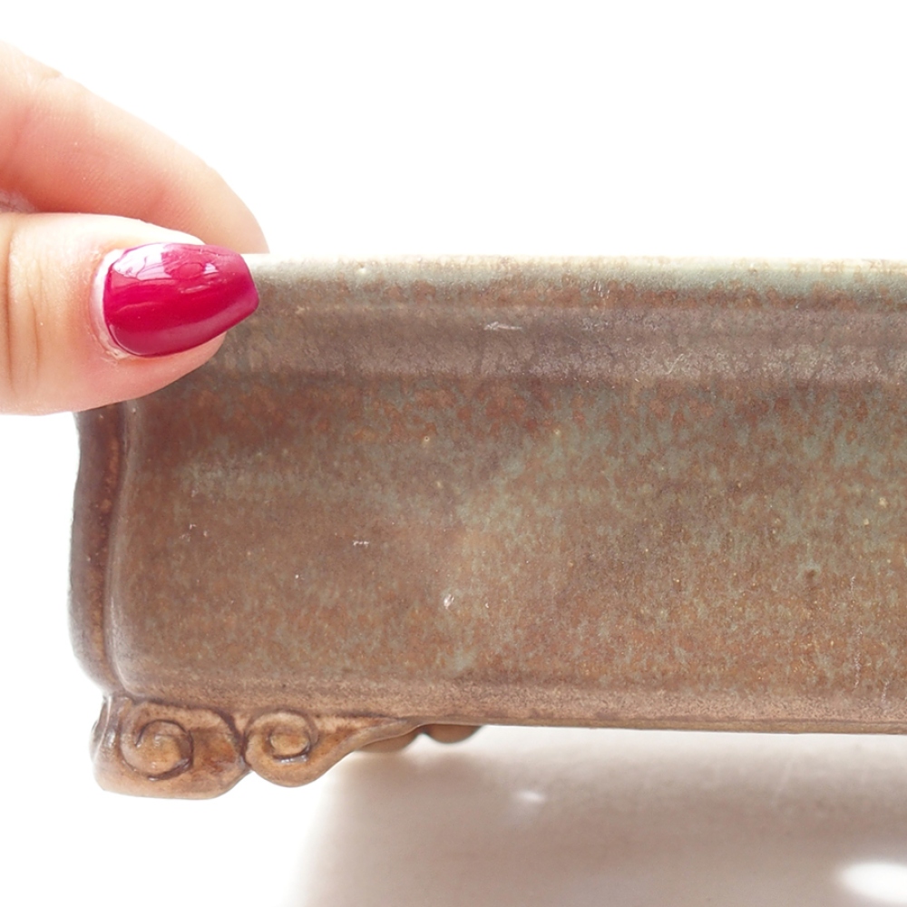 Bonsaischale aus Keramik 19,5 x 16,5 x 6 cm, grün