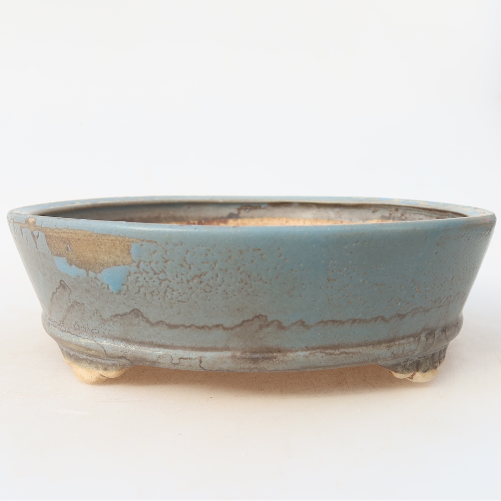Bonsaischale aus Keramik 18 x 18 x 5 cm, Farbe blau