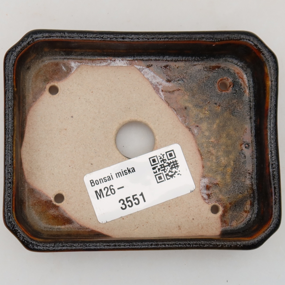 Keramik-Bonsai-Schale, 10 × 8 × 2 cm, Farbe: braun