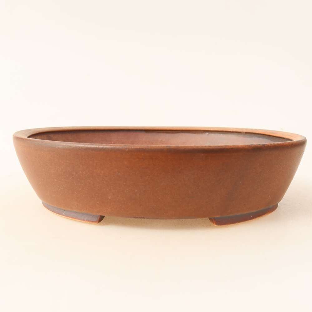 Bonsaischale aus Keramik 18,5 x 16,5 x 4,5 cm, braun