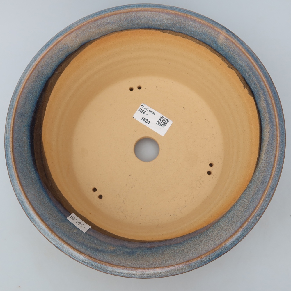 Keramik-Bonsai-Schale, 25,5 x 25,5 x 8,5 cm, Farbe: Blau