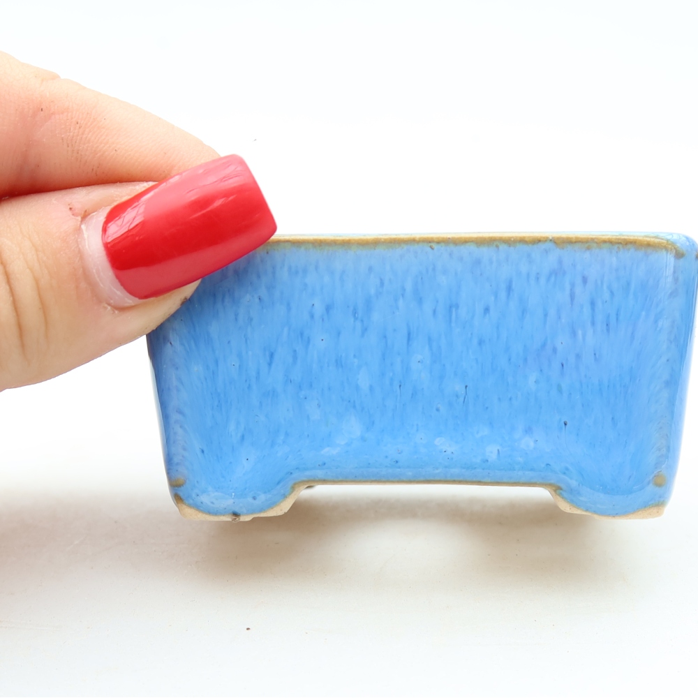 Keramik-Bonsai-Schale, 6,5 x 5 x 3,5 cm, Farbe: Blau