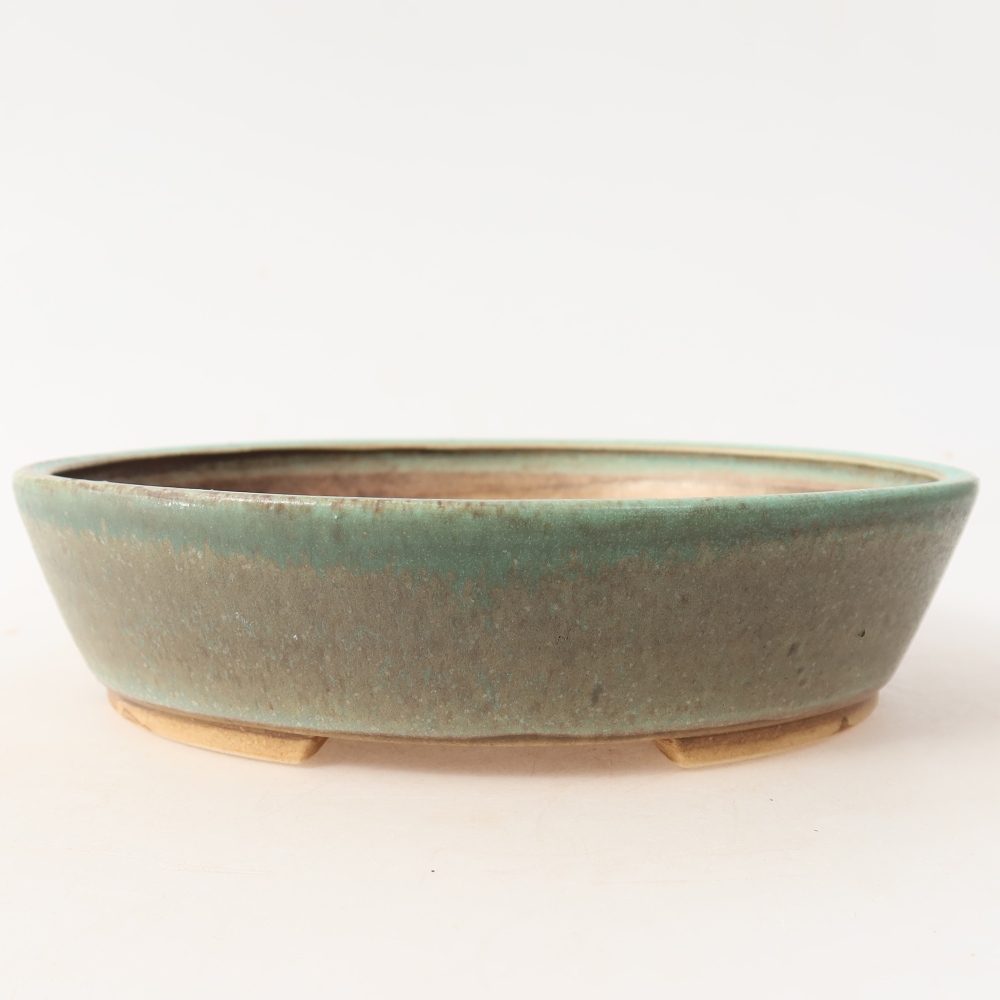 Bonsaischale aus Keramik 18,5 x 16,5 x 4,5 cm, grün