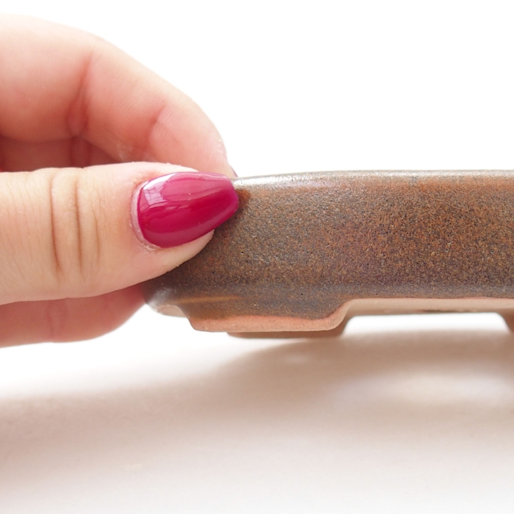 Bonsaischale aus Keramik 11,5 x 9 x 2,5 cm, braun