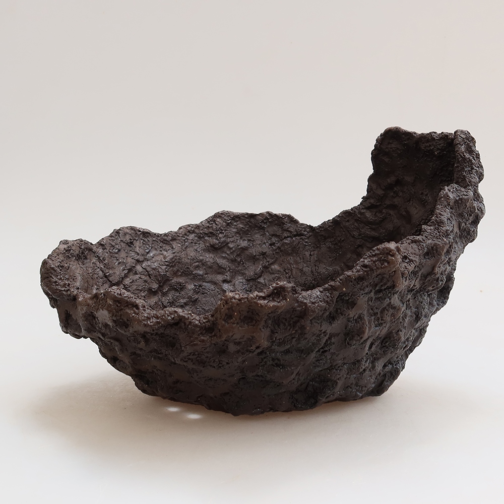 Keramikschale 22 x 18 x 17 cm, Farbe: braun