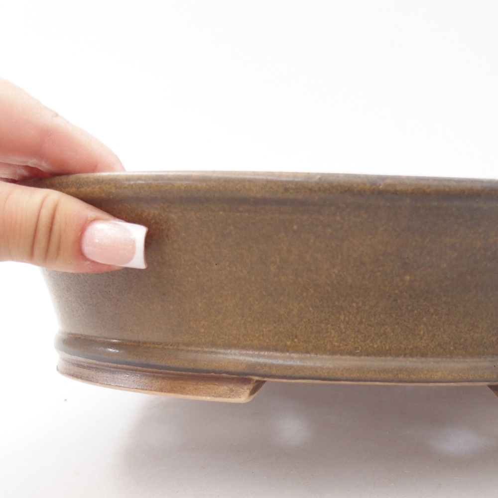 Bonsaischale aus Keramik 27 x 24 x 6 cm, braun